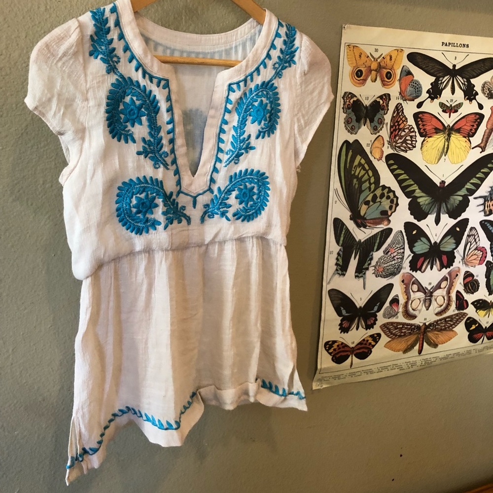 Embroidered blouse, softest linen
